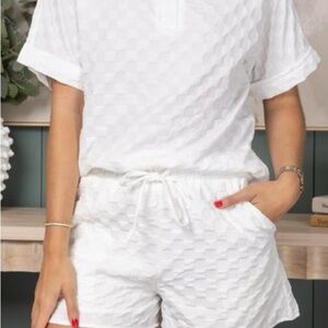 Artsal Textured Women's Top and Shorts Set